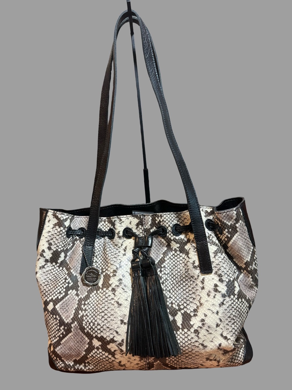 Patricia Nash Witney Drawstring Tote Python Print